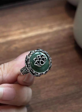 新款平安扣新中式复古戒指