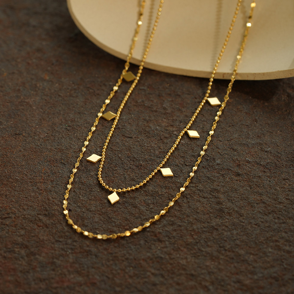 HIGH-QUALITY STACKING NECKLACE SNAKE BONE CHAIN NO PENDANT BARE CHAIN LIGHT CHAIN NOT EASY TO FADE PIGMENT CHAIN NICHE CLAVICLE CHAIN