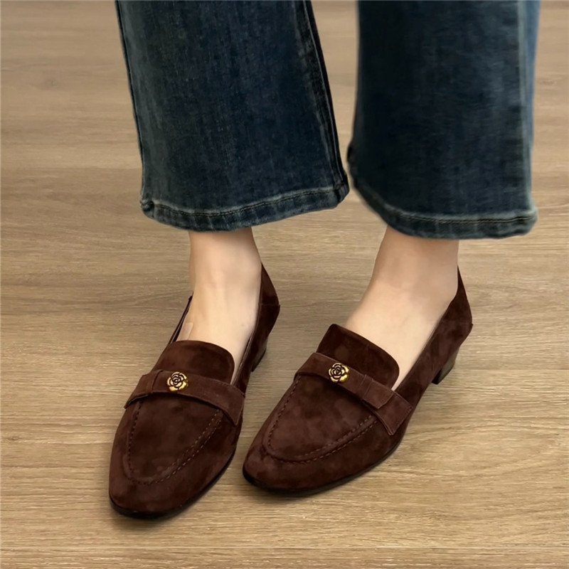 复古金属高级感乐福鞋女鞋子