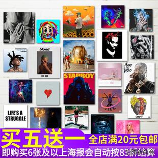 脏辫刺青店装 饰墙贴纸hj3 盆栽哥饶舌歌手贴画 嘻哈说唱专辑海报