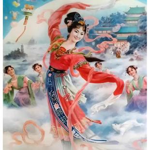 牛皮纸画覆古怀旧海报50607080老旧年画神仙欢庆人间好春色