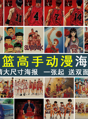 灌篮高手海报樱木花道流川枫动漫电影复古牛皮纸海报宿舍装饰贴画