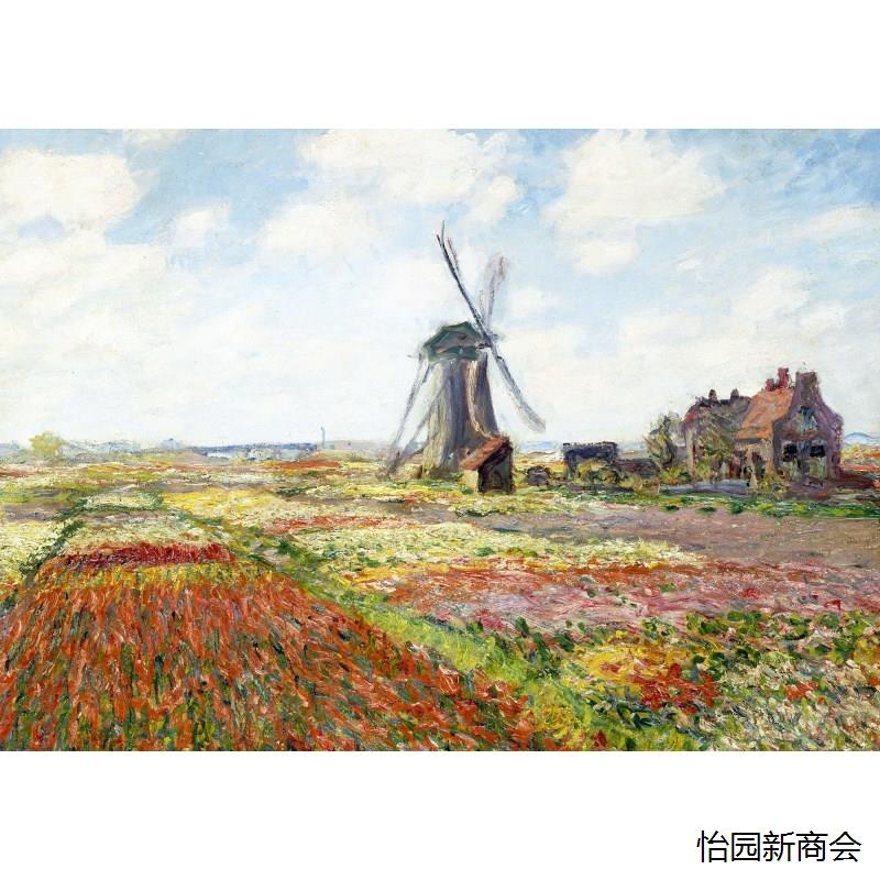 莫奈油画世界名画睡莲日本桥日出印象海报相框墙画客厅餐厅装饰画图片