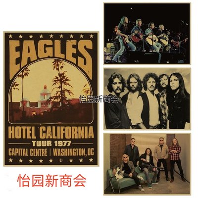 Eagles 老鹰乐队摇滚海报 琴行酒吧装饰画挂画加州旅馆 亡命之徒