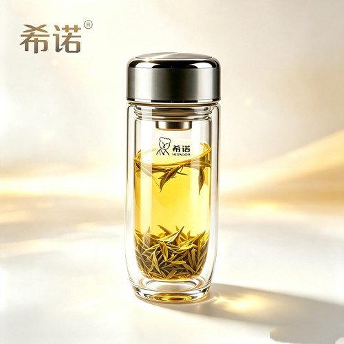 希诺抗菌双层隔热男女士玻璃杯