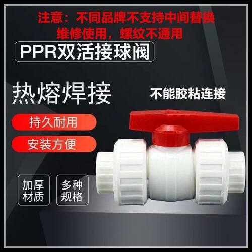 PPR钢芯双活接球阀4分20
