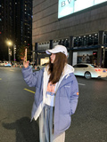MY99-P902024冬季新款假两件情侣棉服青春时尚男女生棉服外套，男装棉衣，星座1613