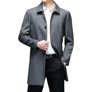 FY2106-P170春秋季新款高品质男装中长风衣男士简约商务外套图片