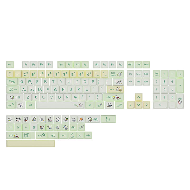 恰帕狗客制化键帽PBT热升华机械键盘个性XDAOEM全套87/98/104通用