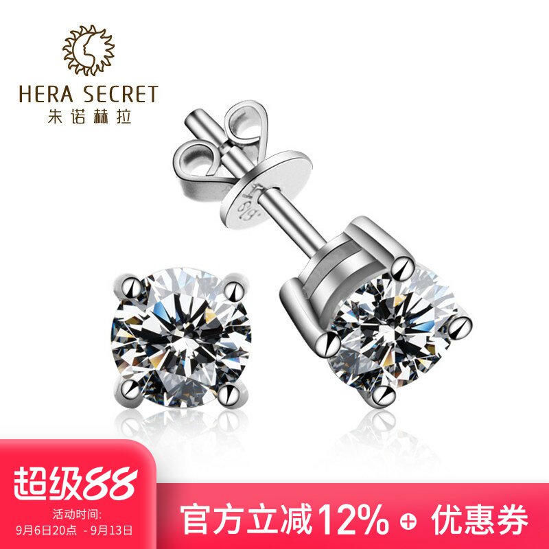 仿真1个925银可爱风生日钻石耳钉图片