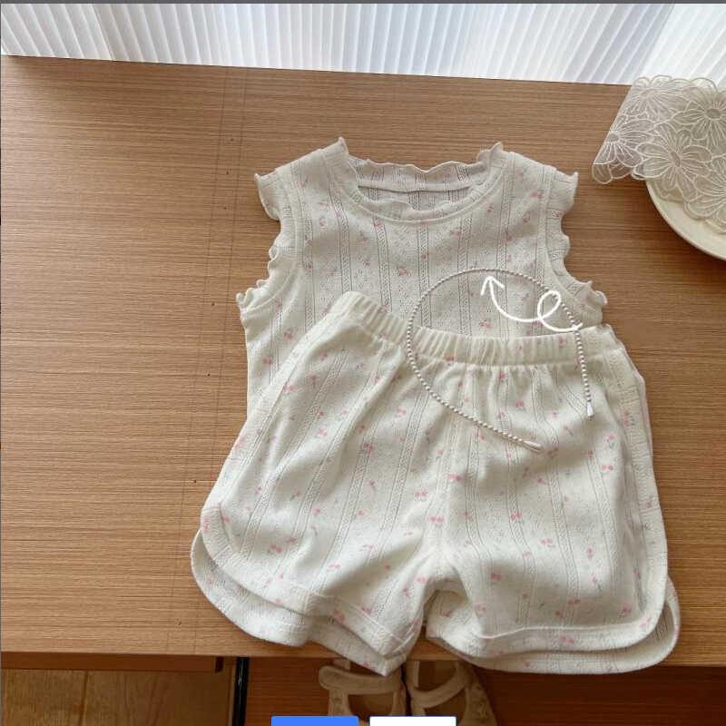 女童夏季薄款套装儿童碎花无袖背心短裤睡衣宝宝纯棉家居服两件套