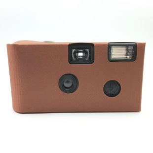 一次性胶片相机咖啡色再生纸内彩盒傻瓜相机闪光灯学生生日礼物