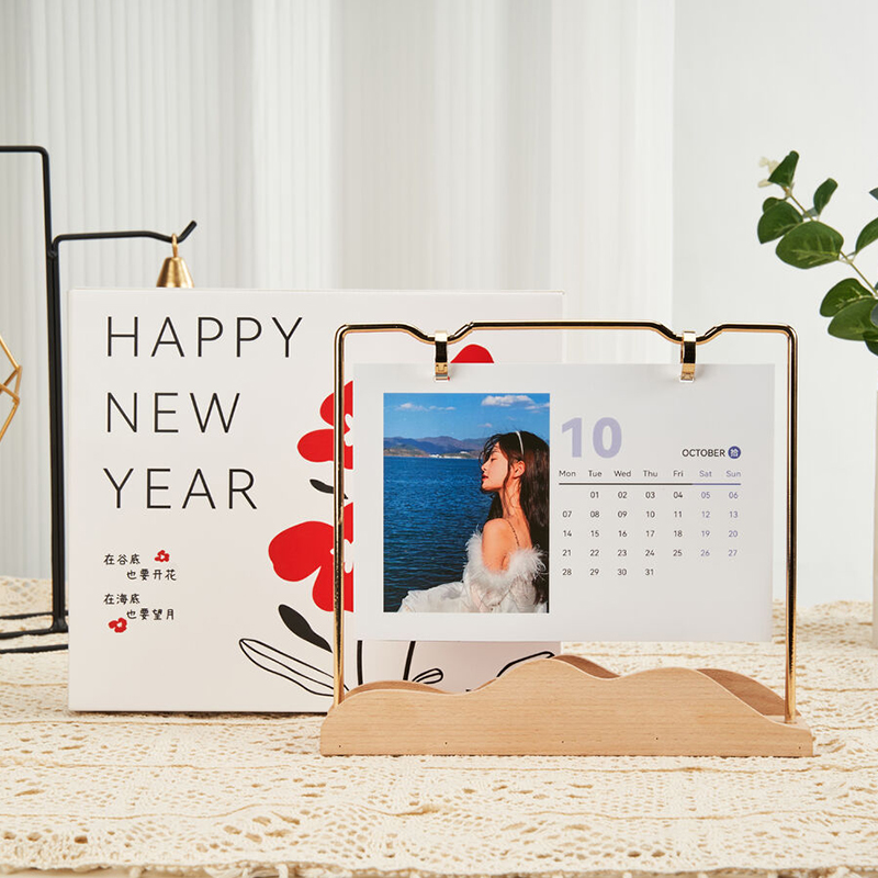 实木铁艺台历来图定制桌面摆件