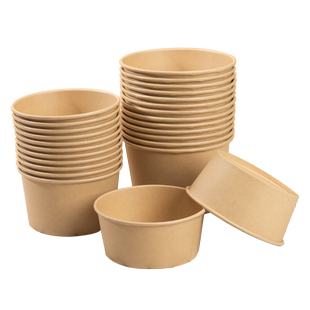 一次性纸碗饭碗餐盒打包盒饭盒碗筷套餐加厚家用带盖整箱100只装