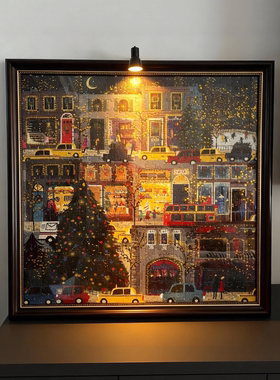 galison圣诞冬灯拼图相框画框架挂墙装裱500 1000片70*50拼图裱框