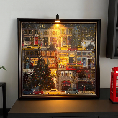 galison圣诞冬灯拼图相框画框架挂墙装裱500 1000片70*50拼图裱框