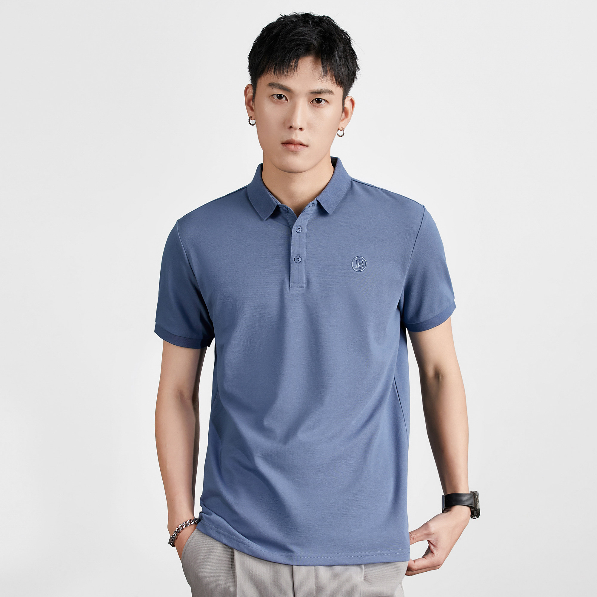 男士短袖polo衫春夏新款商务高端简约男装上衣修身有领t恤男潮牌