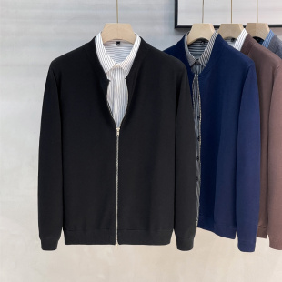 男装 复古毛衣外套男拉链休闲纯色秋冬 四空针织MA1飞行员针织开衫