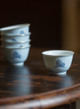 景德镇手绘松风引五客杯