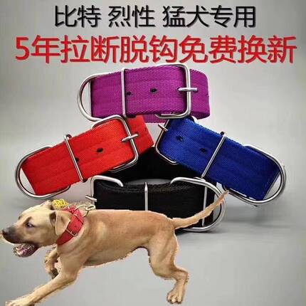 比特犬尼龙脖套狗狗项圈全不锈钢扣件猛犬脖套狗套马犬德牧斯塔福