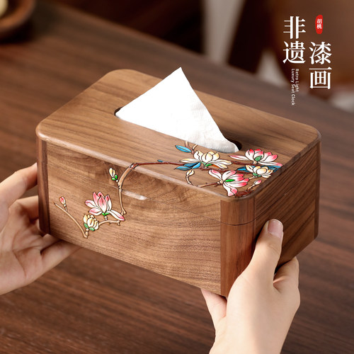 抽纸型号通用！高颜值实木纸巾盒