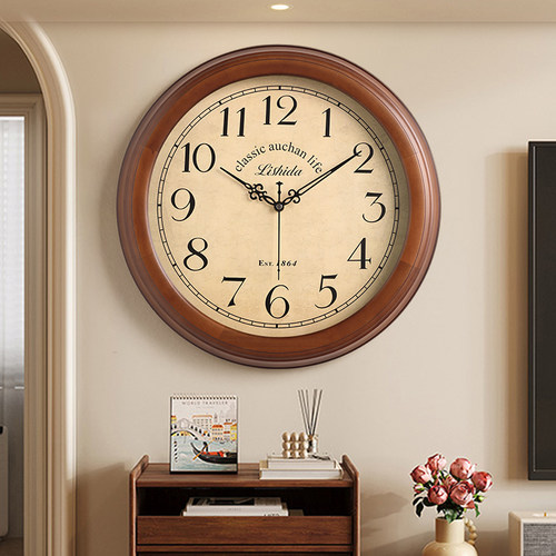 新西兰进口松木美式简约挂钟
