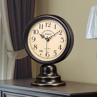 坐钟 家用客厅台钟桌面摆放老式 大数字艺术风装 饰座钟时钟表摆台式