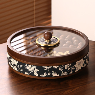 干果盘客厅茶几家用四宫格中古风水果盘精致高颜值坚果零食糖果盒