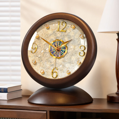 天然贝壳！实木座钟轻奢高级摆台