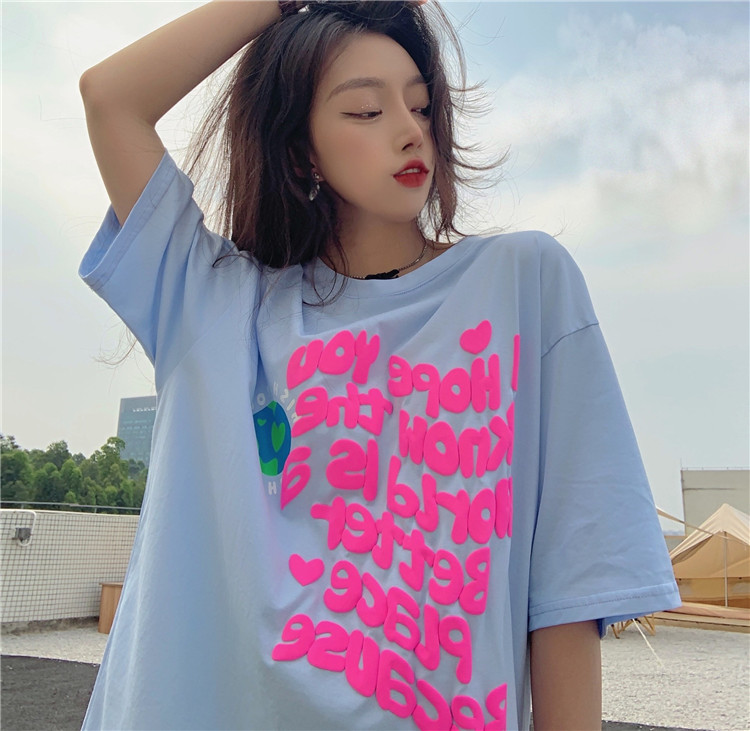 Real price Korean loose print short sleeve shirt