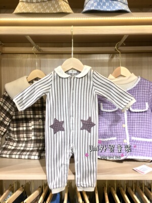 棉质连体衣minkmui长爬条纹