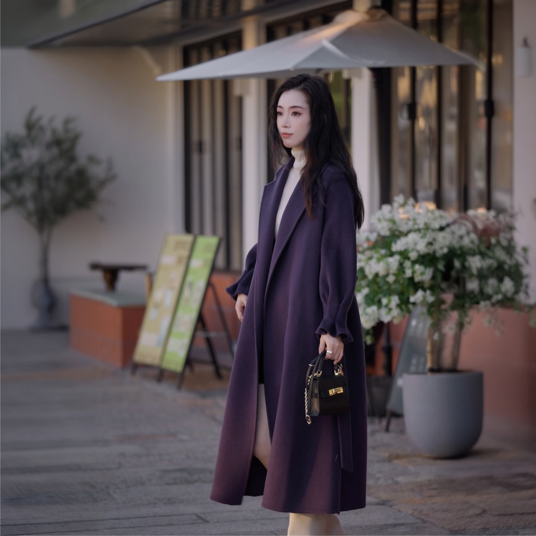 25新款一穿即瘦的纸片人廓形极简韩系双面高支羊毛大衣2518