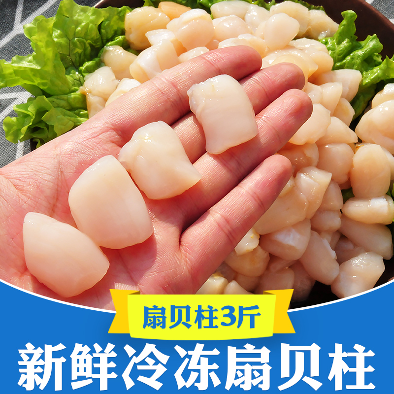 青岛鲜剥新鲜大栉孔贝肉扇贝柱扇贝丁瑶柱干贝鲜贝柱新鲜冷冻3斤