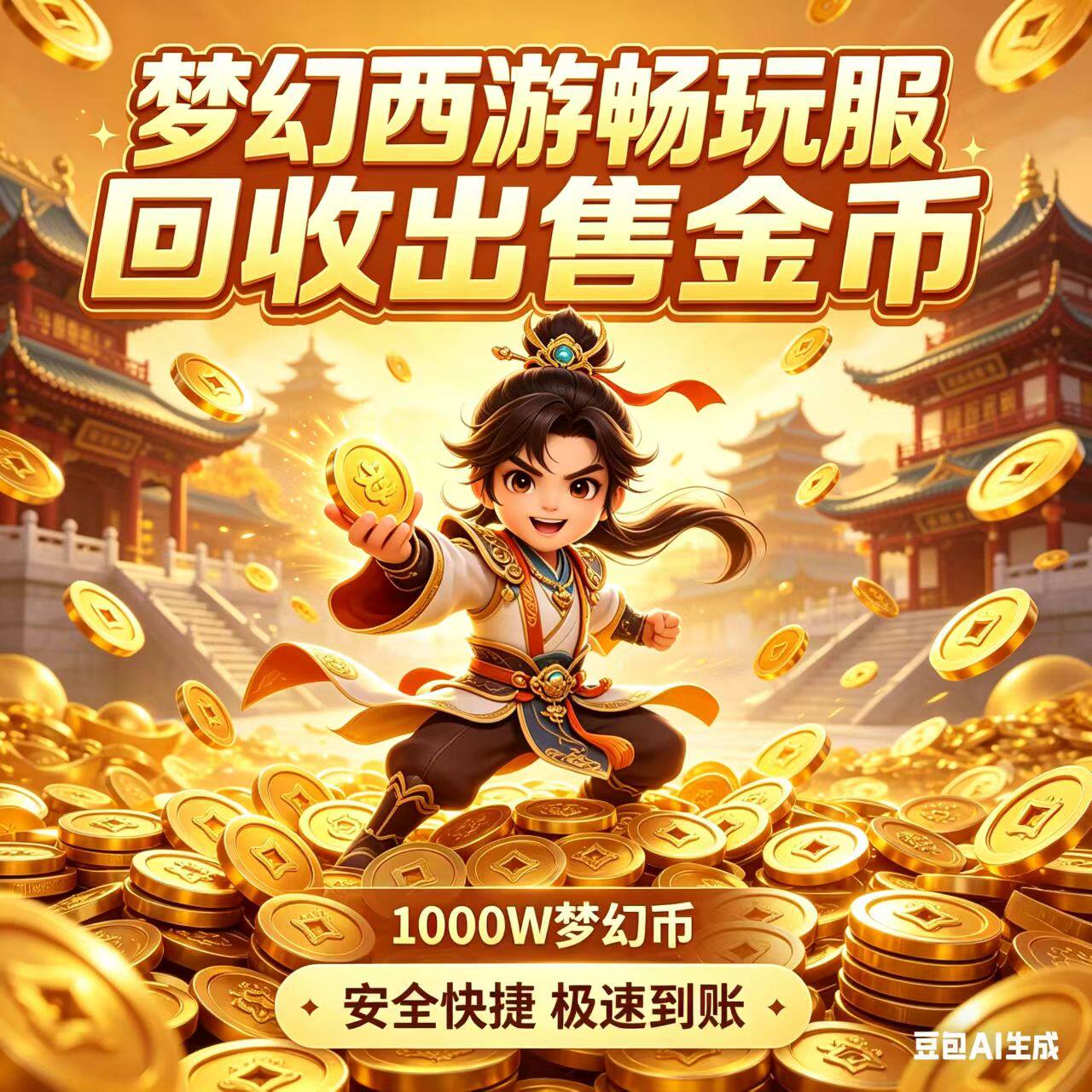 梦幻西游畅玩服金币1000万出售回收游戏币全服秒发建邺齐天龙卷