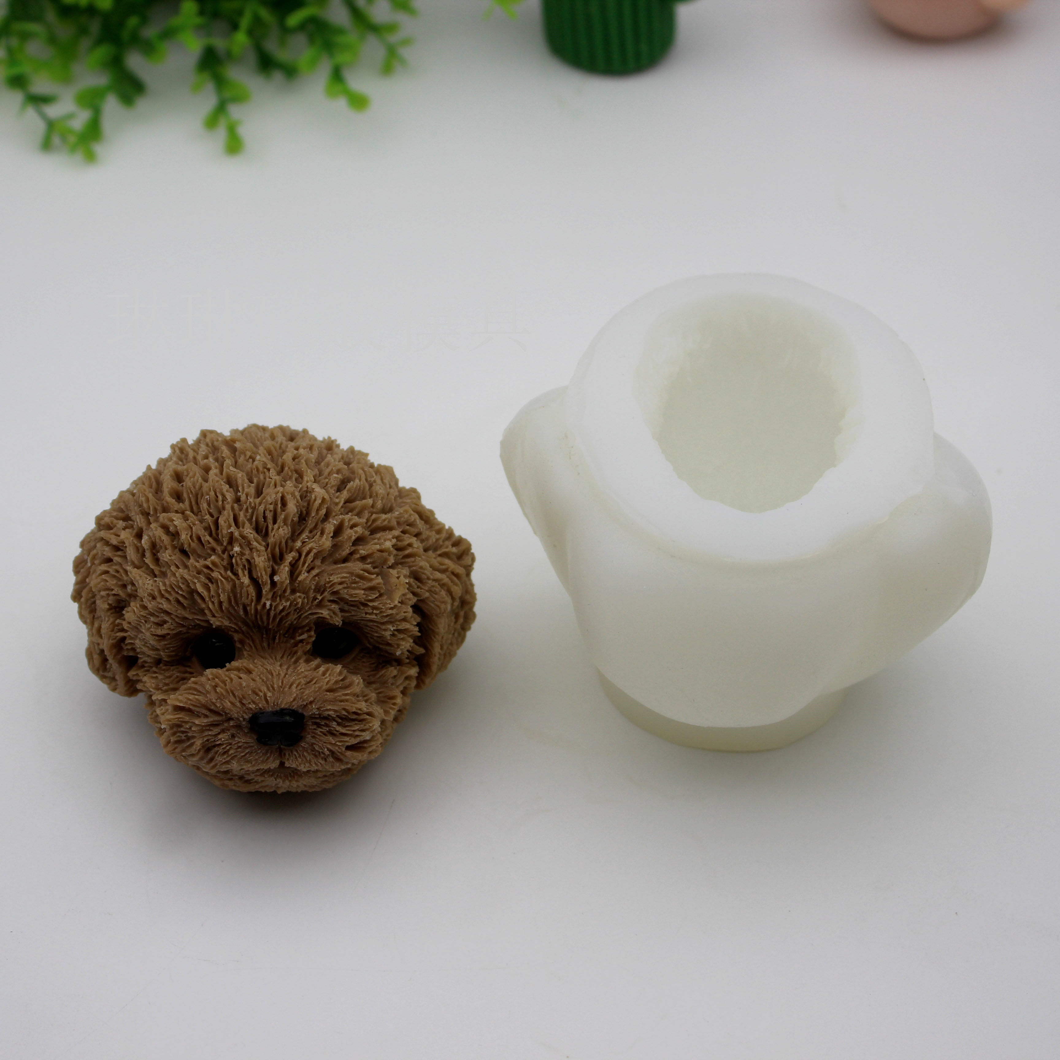 立体泰迪头像慕斯蛋糕巧克力硅胶模具3D毛绒小狗蜡烛香薰石膏皂模
