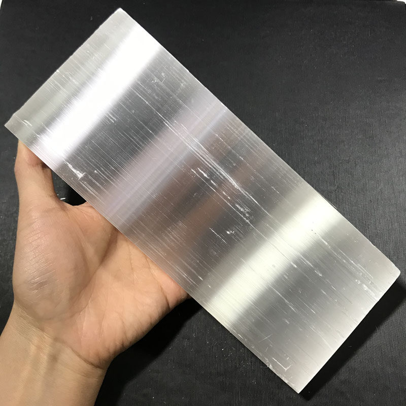 天然摩洛哥透石膏石板原石长方形摆件透石膏原矿水晶饰品石膏矿石