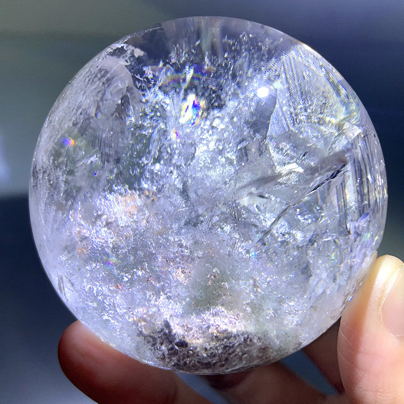 天然幽灵球晶中晶水晶球摆件