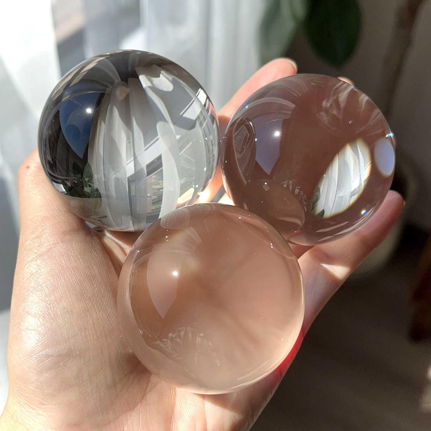 天然5A全净体白水晶球