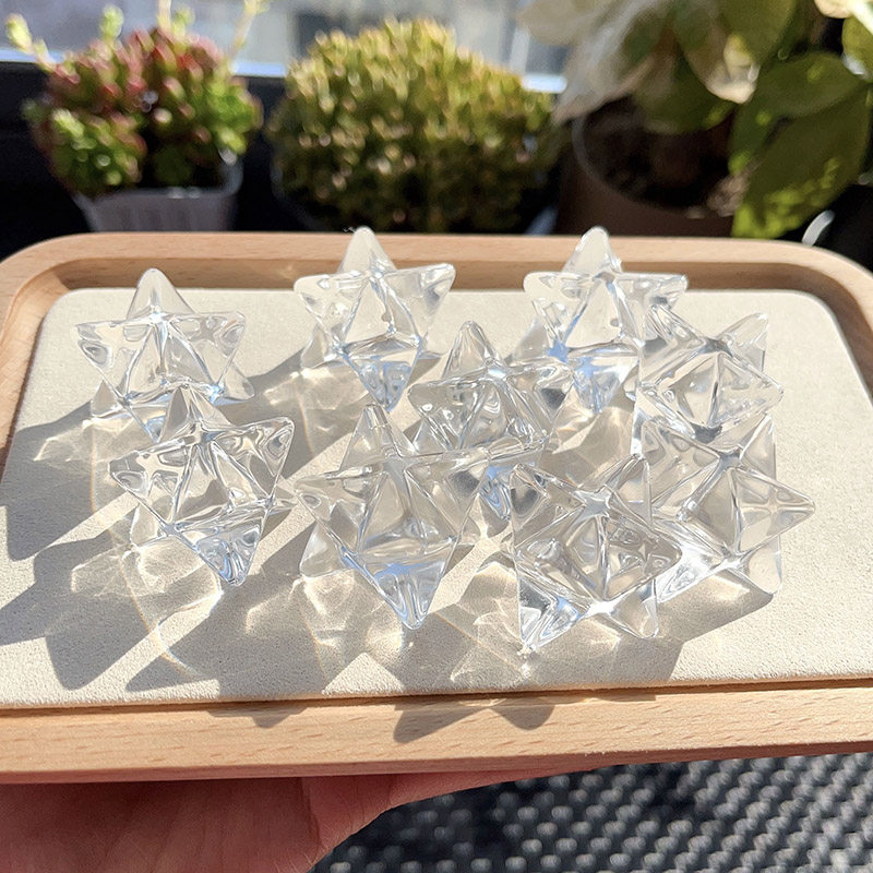 天然白水晶梅尔卡巴星白水晶原石打磨立体六芒星生命之花灵修摆件使用感如何?