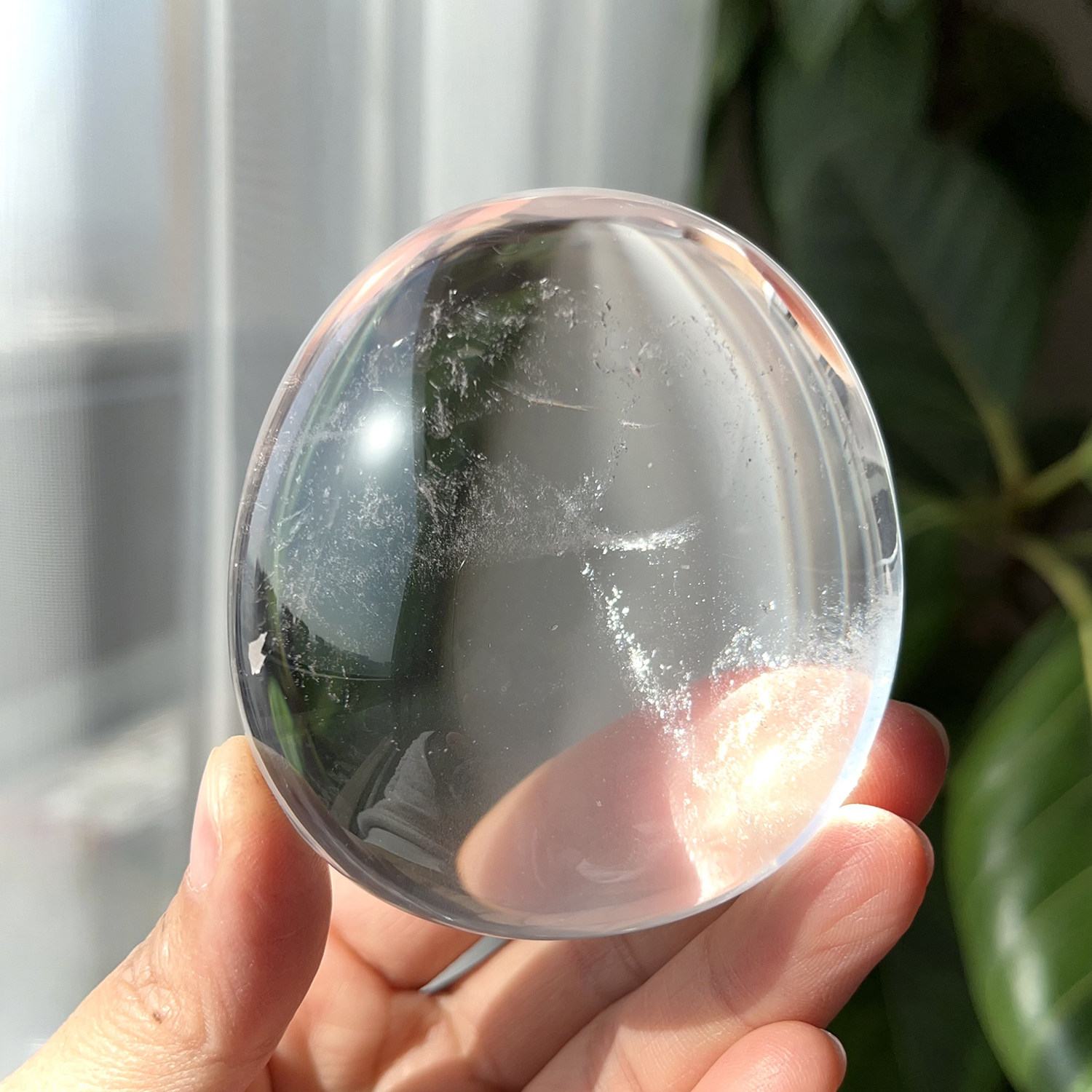 天然精品喜马白水晶把玩摆件