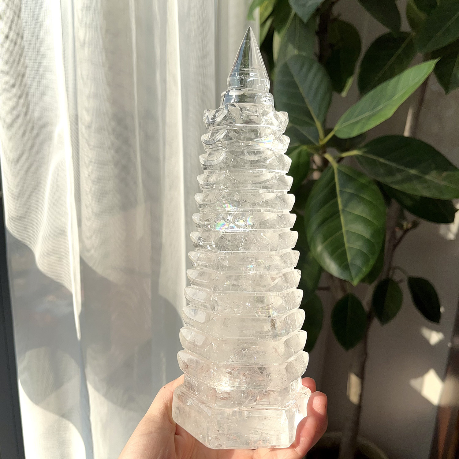 天然精品白水晶文昌塔