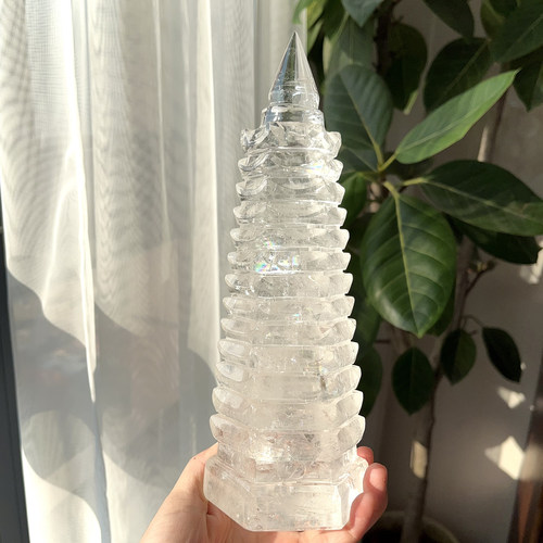 天然精品白水晶文昌塔