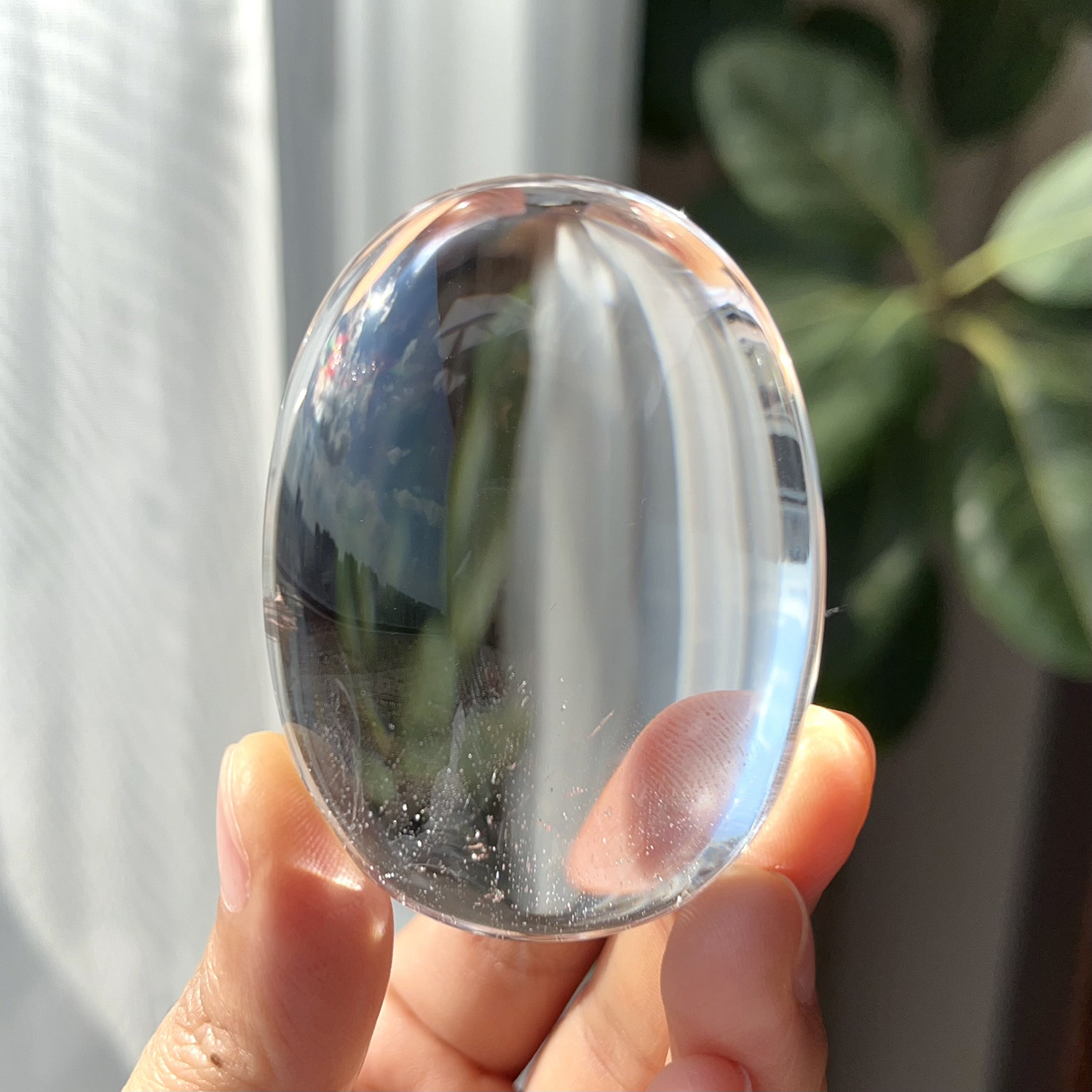 天然精品喜马白水晶把玩手握