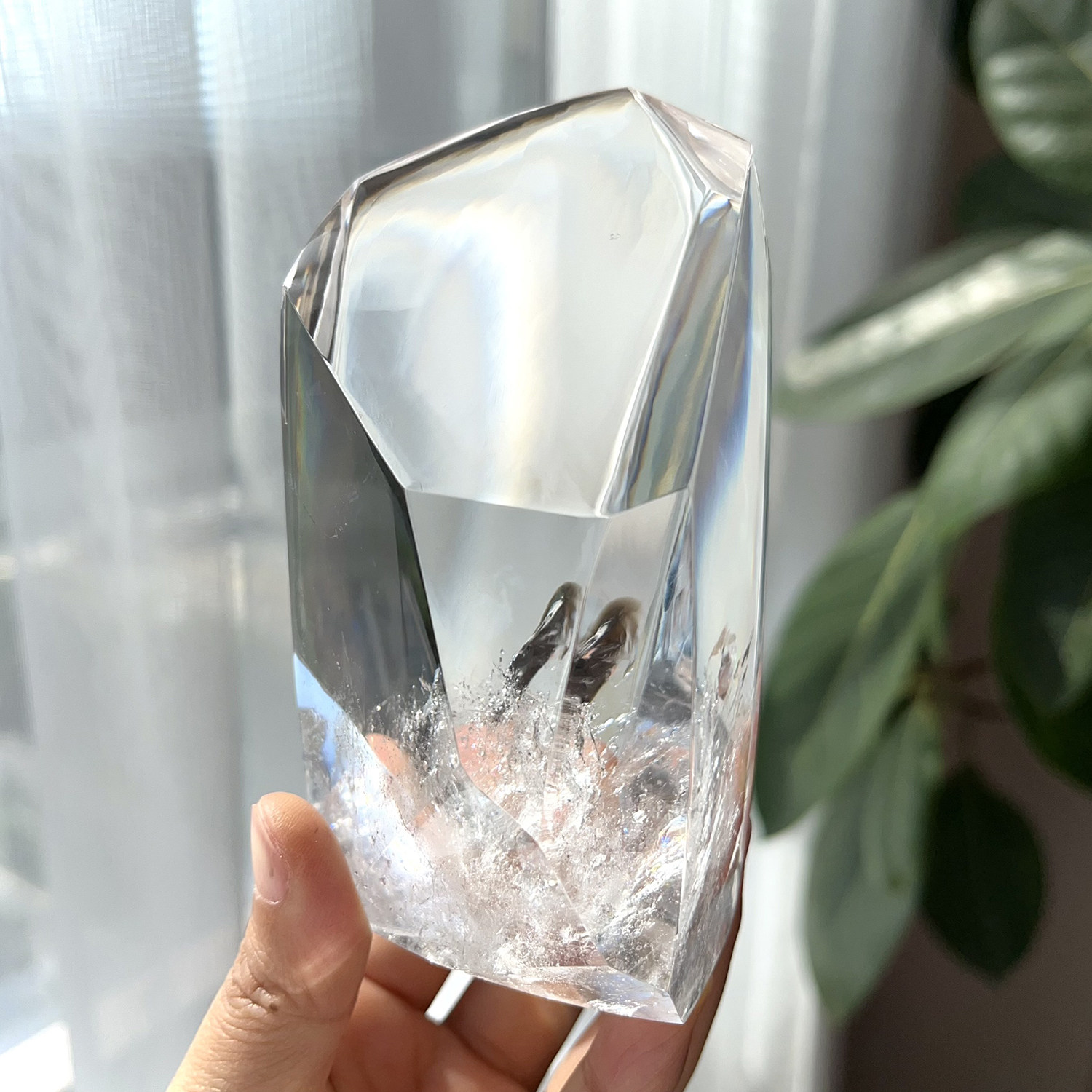 天然喜马白水晶阿赛随形