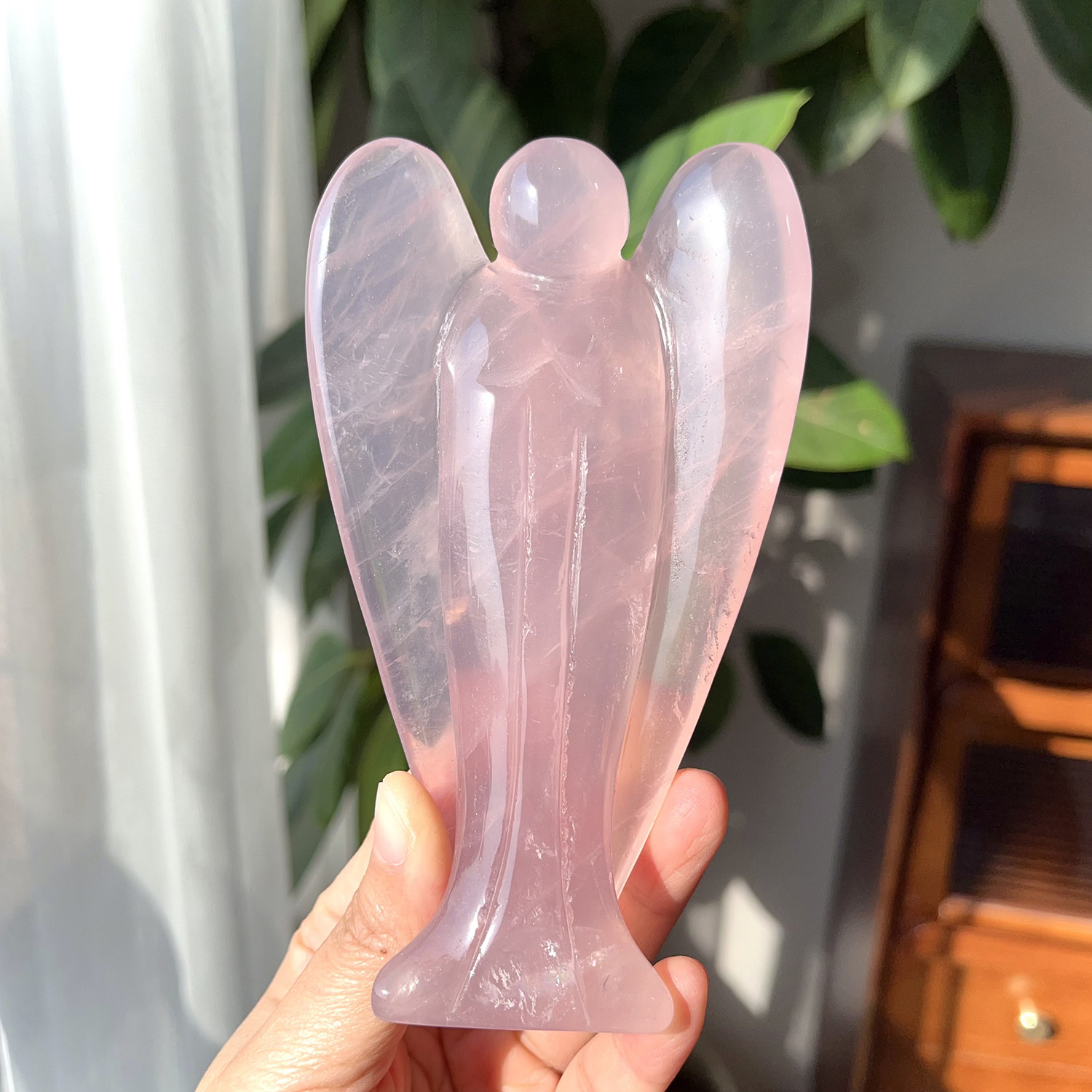 天然莫桑比克粉晶天使