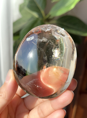 Jennie's同款手握肥皂水晶把玩喜马浅茶水晶彩虹把玩摆件一物一图