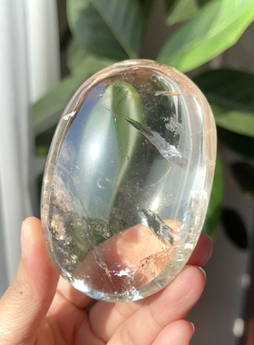 Jennie's同款手握肥皂水晶把玩喜马浅茶晶彩虹把玩摆件一物一图