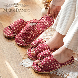 蝴蝶结居家男女情侣本命年新年布底静音家居室内地板拖鞋 新款 韩版