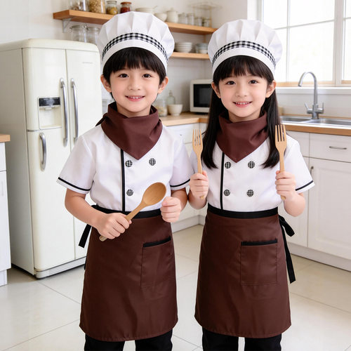 儿童厨师服幼儿演出服小孩游戏职业服装表演少儿小厨师扮演服