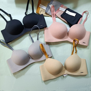 范美6461小胸聚拢无痕内衣女上薄下厚不空杯无钢圈A杯文胸罩套装